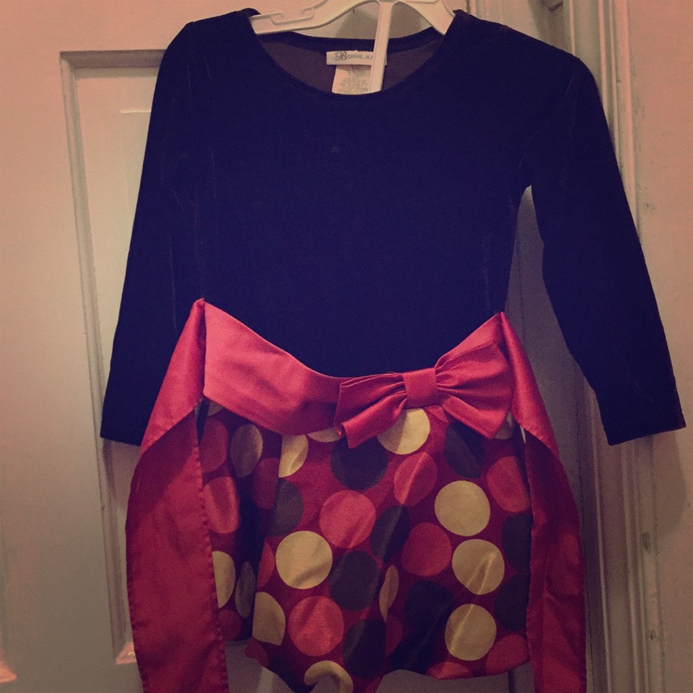 Velvet brown & pink dress